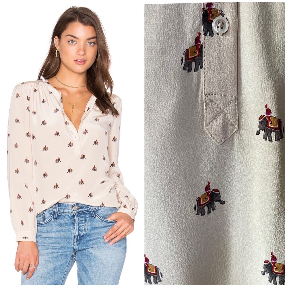 Joie Rina Elephant Silk Blouse